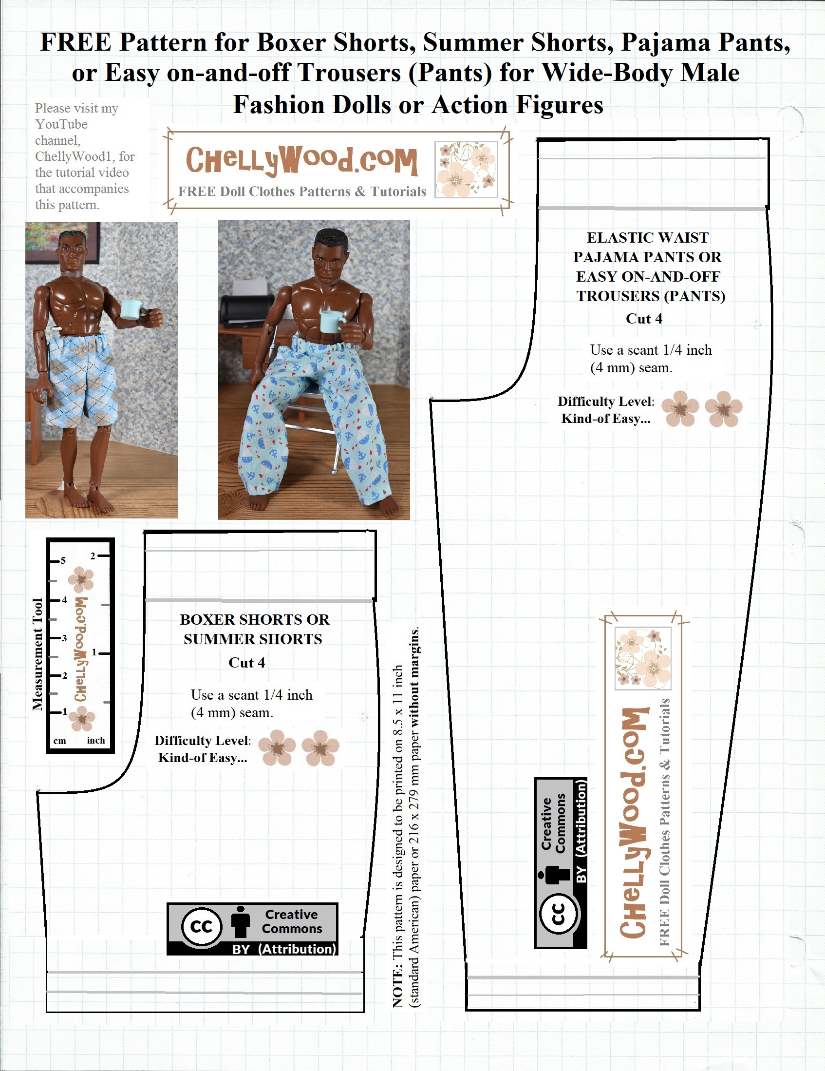 printable sewing patterns for barbie and action man pants pattern